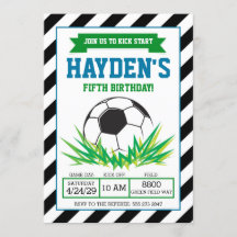 Boy Soccer Födelsedagsfest inbjudan
