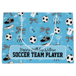 Boy Soccer Player Blue Gift Bag