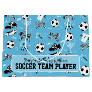 Boy Soccer Player Blue Gift Bag