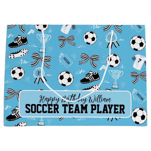 Boy Soccer Player Blue Gift Bag (Framsidan)