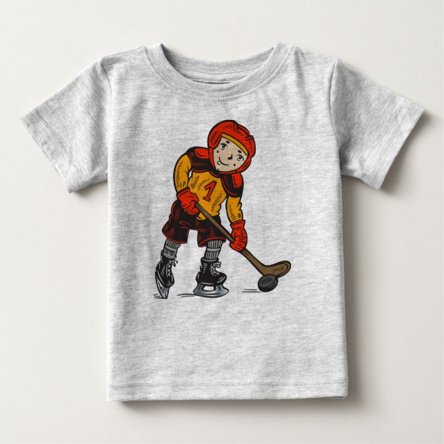 Boy Spela Hockey T-shirt (Framsida)