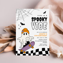 Boy Spooky Halloween Birthday-inbjudan