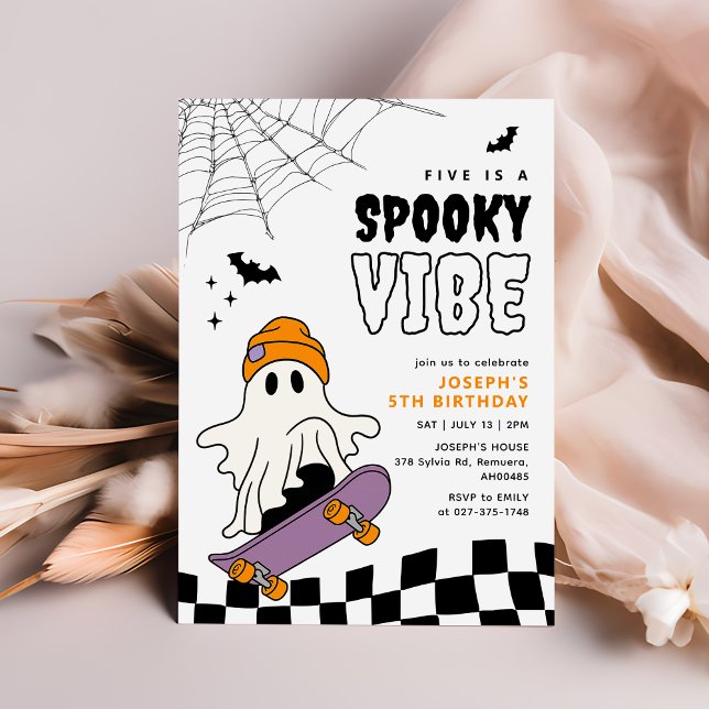 Boy Spooky Halloween Birthday-inbjudan Inbjudningar (Skapare uppladdad)