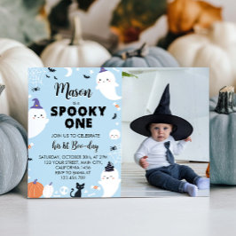 Boy Spooky One Ghost 1:a Birthday-inbjudan Inbjudningar