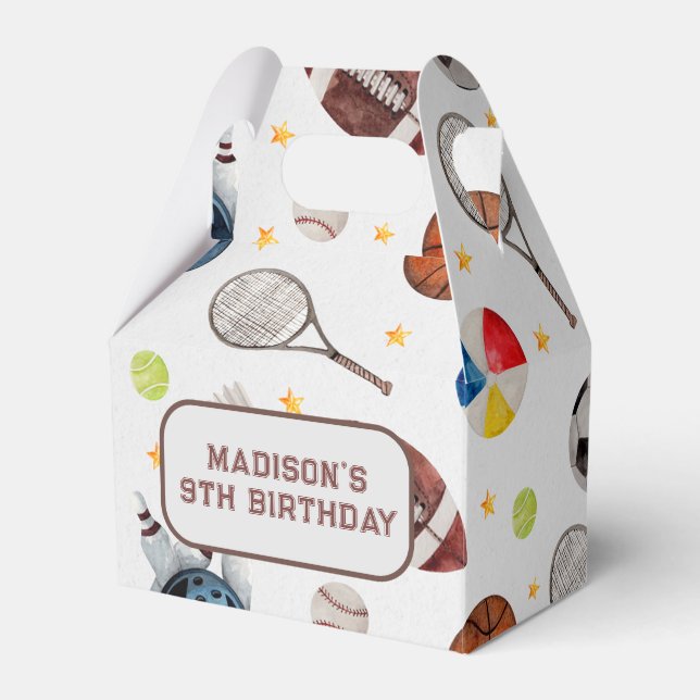 Boy Sports Barns födelsedag Favor Box Presentaskar (Framsidan Sidan)