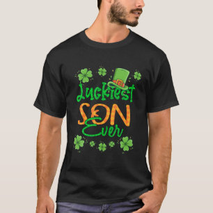 Boy St Patrick Day Luckiest Son nånsin St Patricks T Shirt