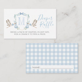 Boy Stork Diaper Raffle Card Tilläggskort
