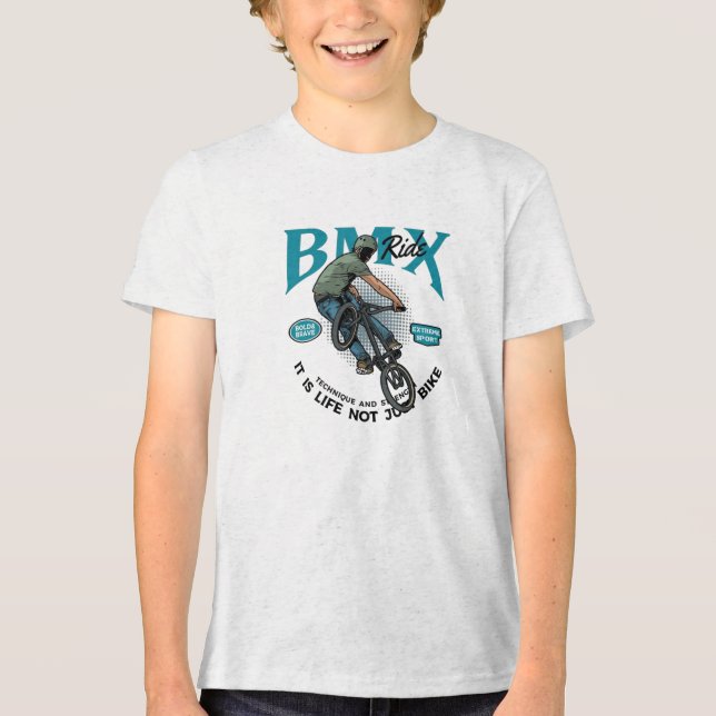 Boy Stunt på cykel T Shirt (Framsida)