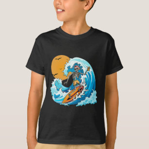 Boy Summer Vacation Skeleton Surfing Hawaii Hawaii T Shirt
