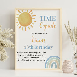 Boy Sunshine Rainbow Birthday Time Capsule-tecken Poster
