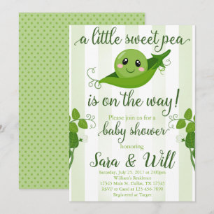 Boy Sweet Pea Pod Baby Shower-inbjudan till Inbjud Inbjudningar