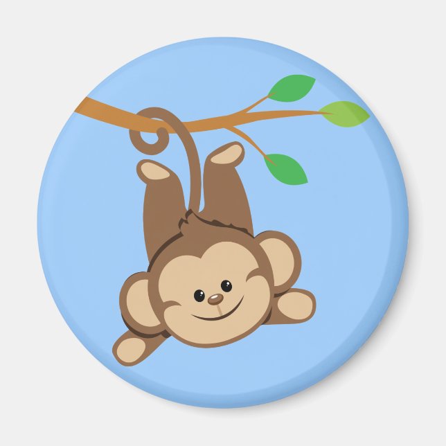 Boy Swinging Monkey Magnet (Framsidan)