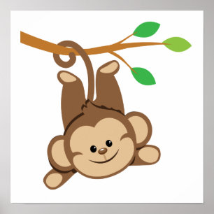 Boy Swinging Monkey Poster