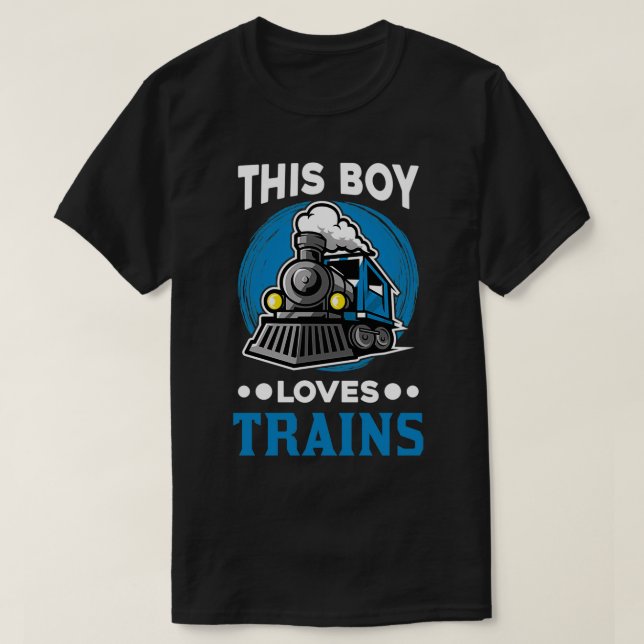 Boy Tåg Locomotive T Shirt (Design framsida)