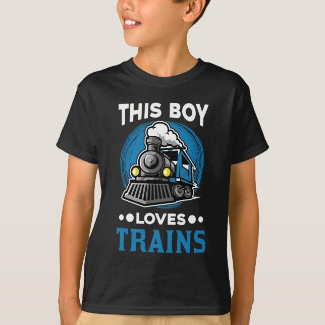 Boy Tåg Locomotive T Shirt (Framsida)