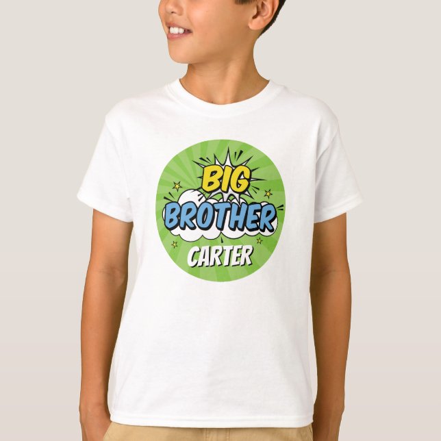 Boy Tecknad Bok Superhjälten Baby Shower Big Broth T Shirt (Framsida)