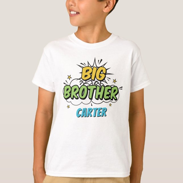 Boy Tecknad Bok Superhjälten Baby Shower Big Broth T Shirt (Framsida)