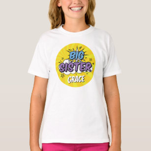 Boy Tecknad Bok Superhjälten Baby Shower Big Siste T Shirt