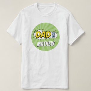 Boy Tecknad Bok Superhjälten Baby Shower Pappa T Shirt