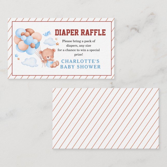 Boy Teddy Bear “We Can Bearly Wait” Baby Shower Tilläggskort (Fram/baksida)