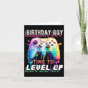Boy Time to level up Video Game Födelsedagsfest Bo Kort