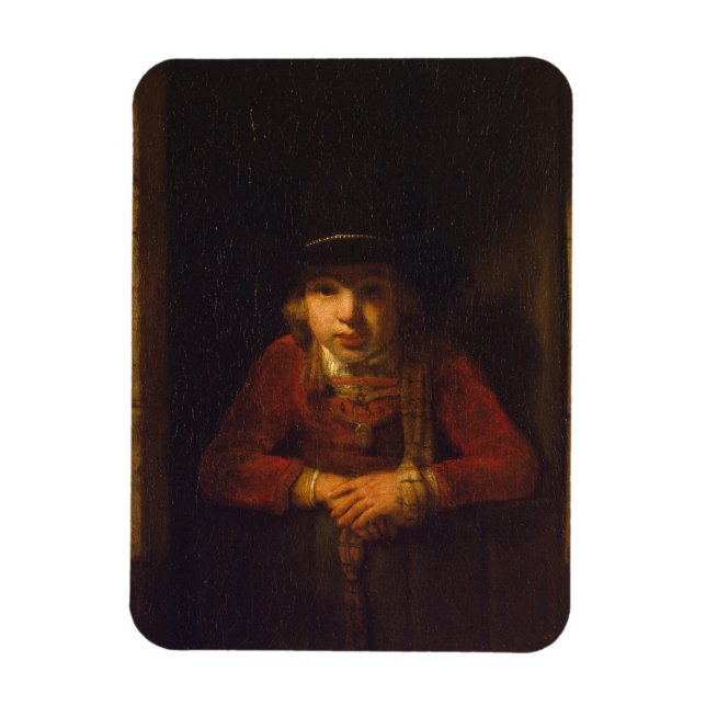 Boy Tittar genom fönstret, c.1647 Magnet (Vertikal)