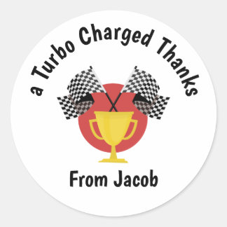 Boy Toy Car Birthday Party Favor  Runt Klistermärke