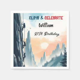 Boy Träd Roligt Cliff Sten klättring 21:a födelsed Pappersservett