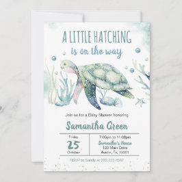 Boy Turtle Baby Shower Inbjudningar