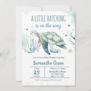 Boy Turtle Baby Shower Inbjudningar