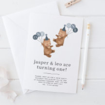 Boy Twillingars - Bears Party Hats - Joint 1st Bir