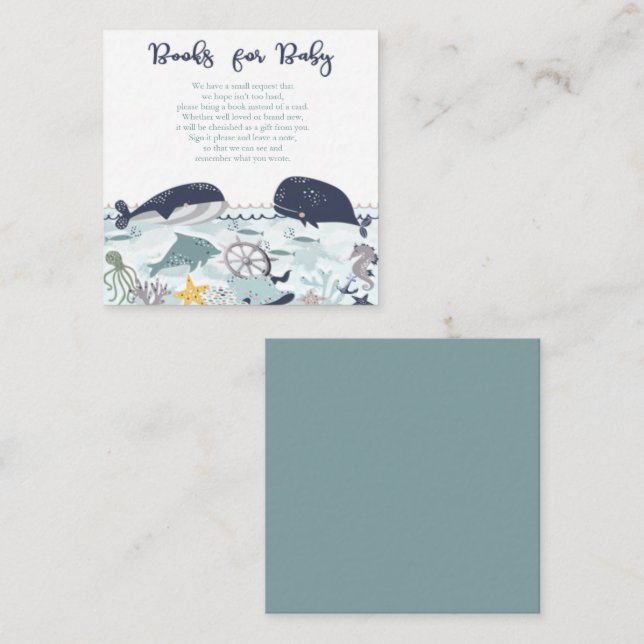Boy under Sea Baby Shower Bokar för Baby Tilläggskort (Fram/baksida)