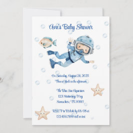 Boy under Sea Baby Shower Inbjudningar