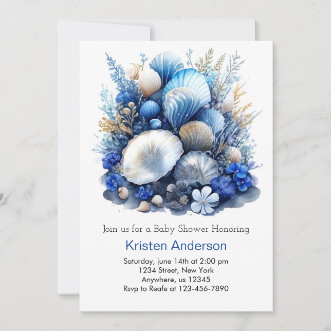 Boy under Sea Baby Shower Inbjudningar (Framsida)
