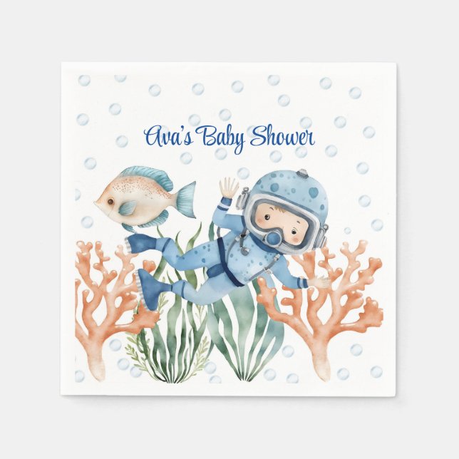 Boy under Sea Baby Shower Pappersservett (Framsidan)