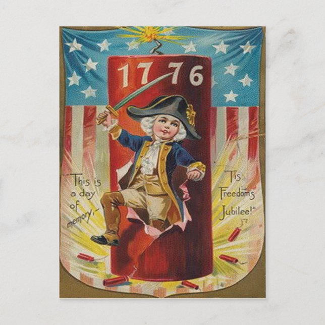 Boy Uniform Fireworks Firecracker Explosion Vykort (Framsida)
