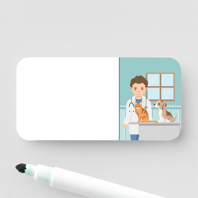 Boy Veterinarian For Kids' Pretend Play Activity Namnbricka (På plats)