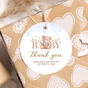 Boy vi kan bota Baby Shower Round Gåvor Etiketter