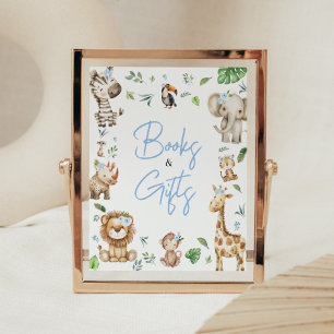 Boy Vild One Safari Baby Shower Bokar and Gifts Poster