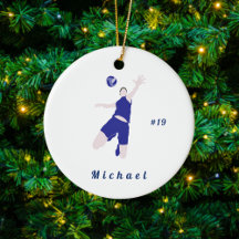 Boy Volleyball Player Blue Namn & Number