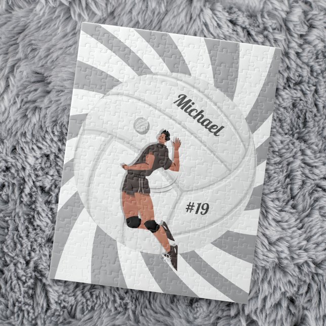 Boy Volleyball Player Kid Namn Jersey Team Number Pussel (Skapare uppladdad)