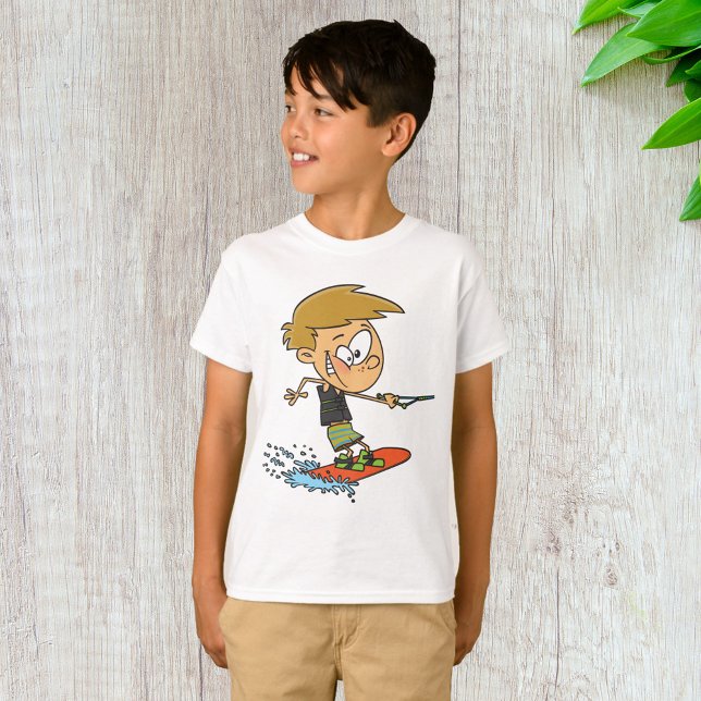 Boy Wakeboarding Roligt Summer Vatten sport T Shirt (Skapare uppladdad)