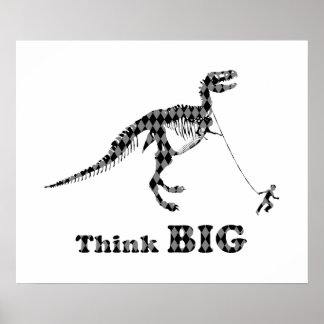 Boy Walking A Tyrannosaurus Rex ~ Tänka Big Poster