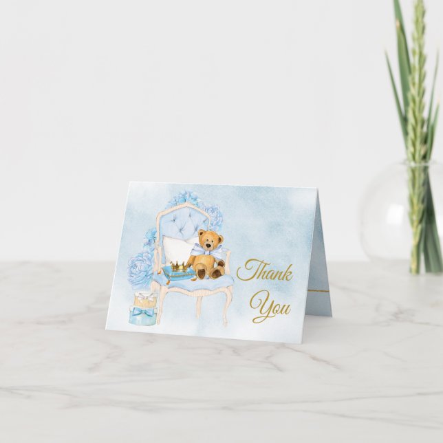 Boy Watercolor Baby Shower Tack du Cards (Framsida)