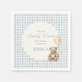 Boy We Can Bearly Wait Teddy Bear Baby Shower Pappersservett