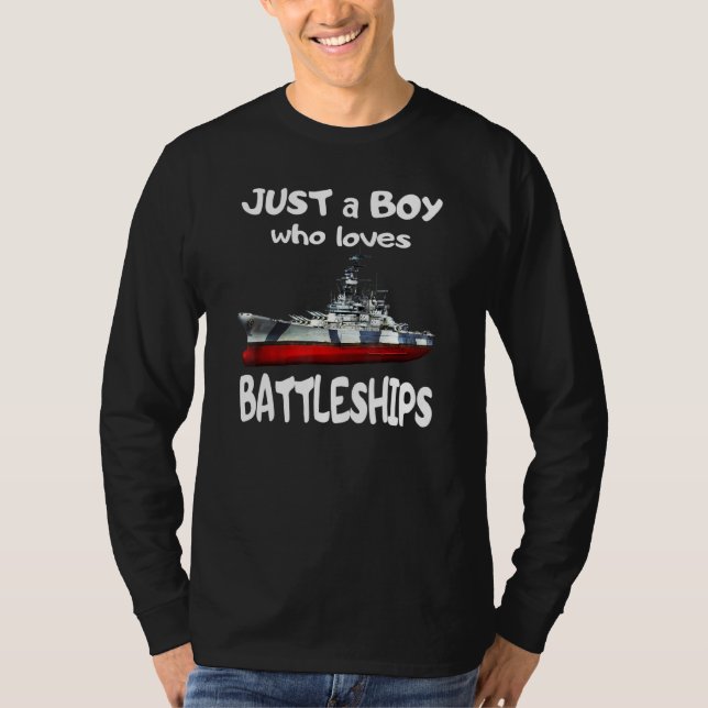 Boy WHO American Kall Krig Usa Battleships Io Kärl T Shirt (Framsida)
