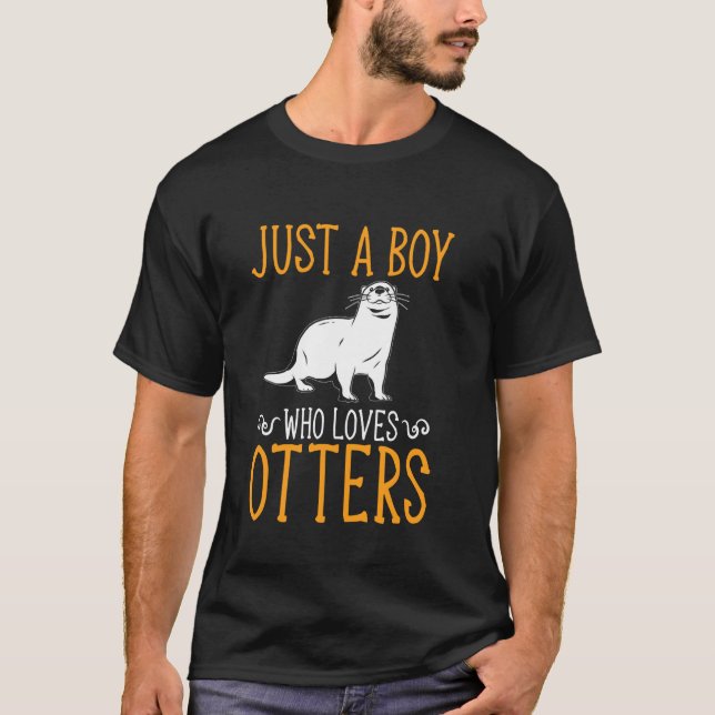 Boy WHO Kärlek Otters Funny Otter T Shirt (Framsida)