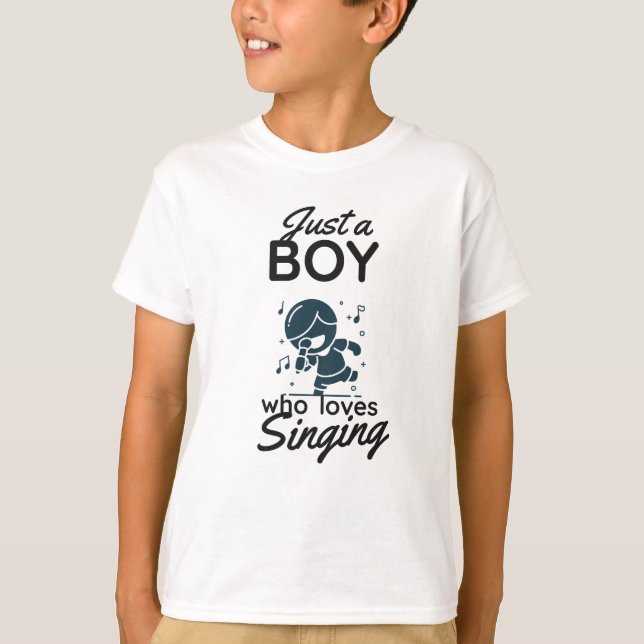 Boy WHO Kärlek Singing Karaoke Singer Music T Shirt (Framsida)