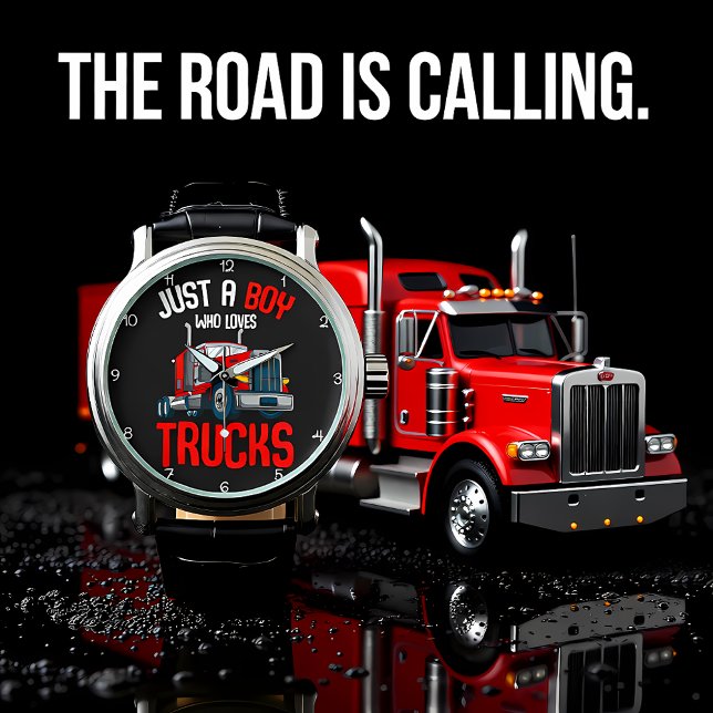 Boy Who Loves Red Trucks Armbandsur (Skapare uppladdad)