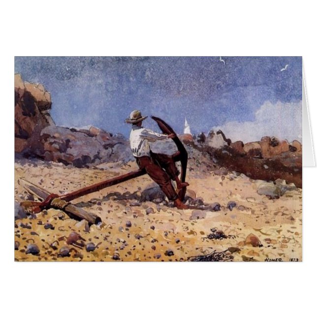 Boy with Anchor Hälsningskort (Framsidan Horizontal)